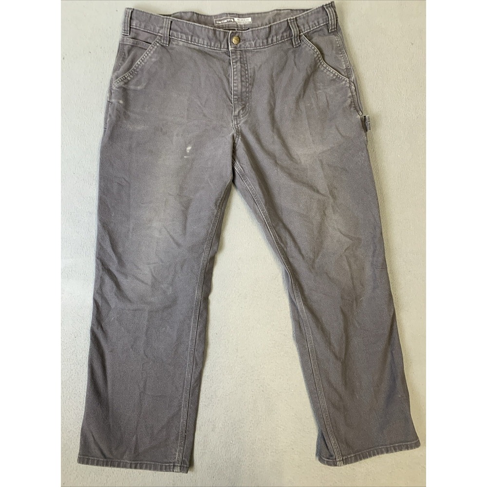 Carhartt Jeans Men's Size 40X30 Gray Rugged Flex Relaxed Duck Utility BN3279-M